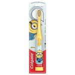 Colgate Minions themed electric toothbrush with extra soft bristles in retail packaging