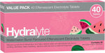 Hydralyte Watermelon Burst flavoured effervescent electrolyte tablets value pack.