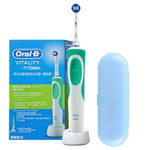 Oral-B Vitality rechargeable electric toothbrush with precision clean brush head and charging base.