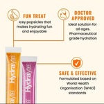 Hydralyte electrolyte drink sachets featuring fun, doctor-approved, and WHO-standard hydration.