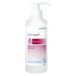 Schülke octenisan antimicrobial wash lotion in a white pump bottle for skin cleaning.