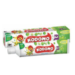 Kodomo Lion apple flavored children's toothpaste tube and box packaging.