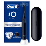 Oral-B iO Series 2 electric toothbrush with black charging case and pressure sensor.