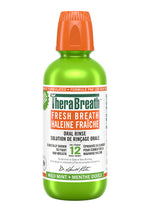 TheraBreath Fresh Breath oral rinse in mild mint flavor for fighting bad breath.