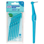 TePe interdental brush angle pack with 6 blue oral hygiene brushes for cleaning between teeth.