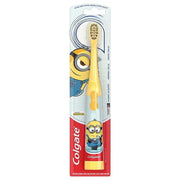 Colgate Minions themed electric toothbrush with extra soft bristles in retail packaging