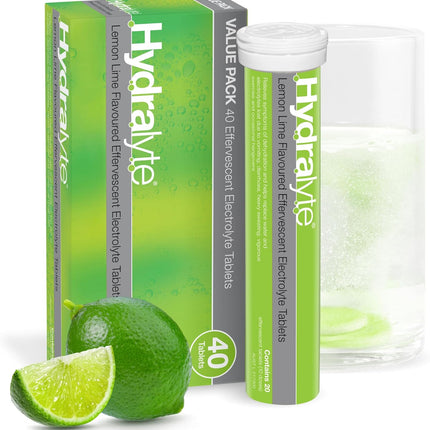 Hydralyte Effervescent Electrolyte 40 Tablets - Great for Running, Sports & Daily Hydration - Convenient & Self-Dissolving Tablets