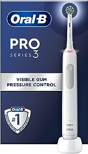 Oral-B Pro 3 Electric Toothbrush with Smart Pressure Sensor, 1 Cross Action Toothbrush Head & Travel Case