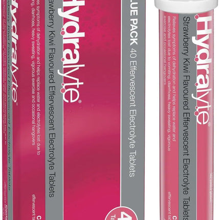Hydralyte Effervescent Electrolyte 40 Tablets - Great for Running, Sports & Daily Hydration - Convenient & Self-Dissolving Tablets