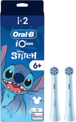 Oral-B iO Kids Disney Stitch electric toothbrush replacement heads for ages 6 plus.