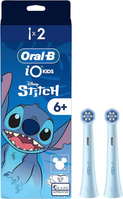 Oral-B iO Kids Disney Stitch electric toothbrush replacement heads for ages 6 plus.