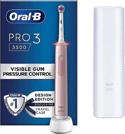 Oral-B Pro 3 Electric Toothbrush with Smart Pressure Sensor, 1 Cross Action Toothbrush Head & Travel Case