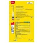 Yellow Colgate kids toothbrush packaging with Minions theme and mild bubble fruit flavor.