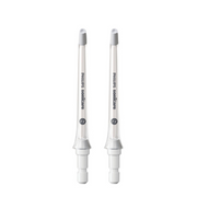 Two Philips Sonicare F2 replacement toothbrush heads for oral hygiene.
