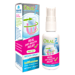 Oral 7 sugar free mild mint mouth spray for real dry mouth relief, 50ml bottle and box.