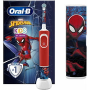 Oral-B Marvel Spider-Man kids electric toothbrush with themed travel case.
