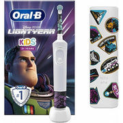 Oral-B Disney Pixar Lightyear kids electric toothbrush with themed stickers and travel case.
