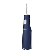 Blue handheld Waterpik water flosser for oral hygiene and dental care.
