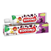 Kodomo Lion grape flavored children's toothpaste tube and box packaging.