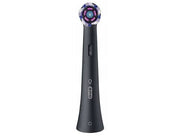 Oral-B iO electric toothbrush with a purple oscillating brush head on a white background.