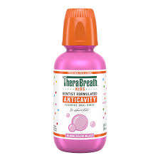 TheraBreath Kids Anticavity Fluoride Oral Rinse, Strengthens Teeth & Enamel, Alcohol Free & Dye Free, Certified Organic, 16 Fl Oz