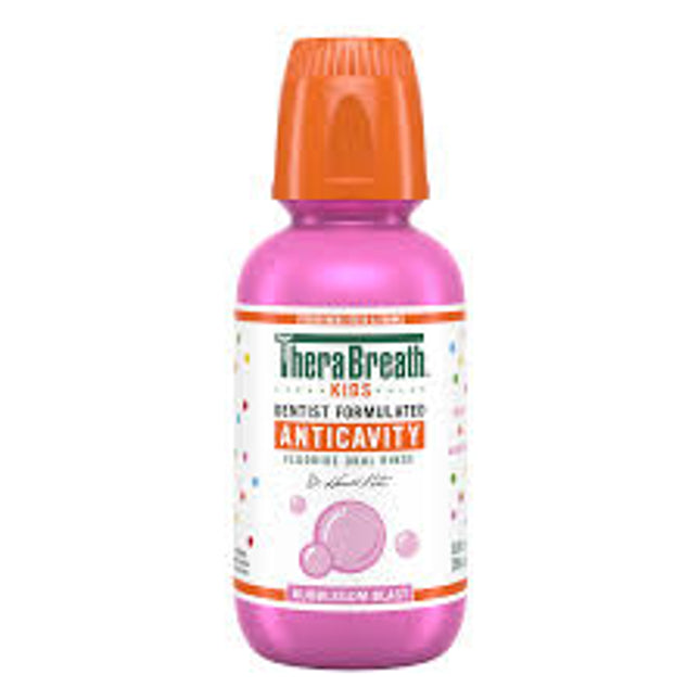 TheraBreath Kids Anticavity Fluoride Oral Rinse, Strengthens Teeth & Enamel, Alcohol Free & Dye Free, Certified Organic, 16 Fl Oz