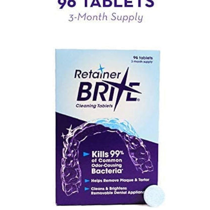 Retainer Brite Retainer/Aligner/Denture cleaning tablets 96 Tablets 3 Month Supply