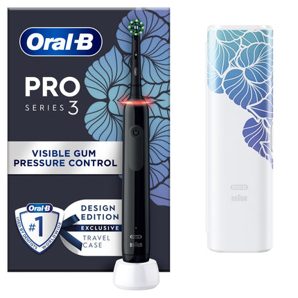 Oral-B Pro 3 Electric Toothbrush with Smart Pressure Sensor, 1 Cross Action Toothbrush Head & Travel Case