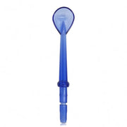 Translucent blue oral hygiene water flosser replacement tip for dental cleaning.