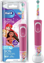 Oral-B Disney Princess rechargeable electric toothbrush for kids with pink handle.