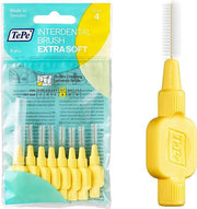 TePe extra soft interdental brushes size 4 for gentle cleaning between teeth, 8 pieces pack.