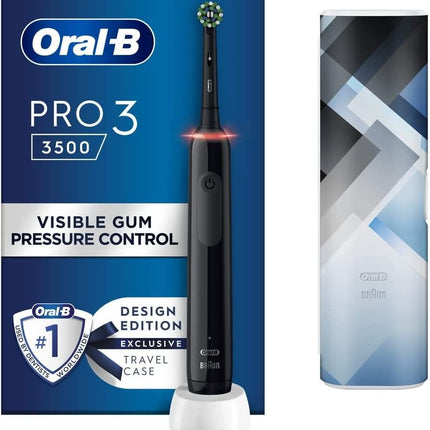 Oral-B Pro 3 Electric Toothbrush with Smart Pressure Sensor, 1 Cross Action Toothbrush Head & Travel Case