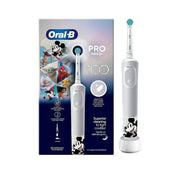 Oral-B Disney 100 edition rechargeable electric toothbrush for kids 3+ with Mickey Mouse design.